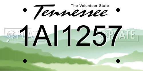 1AI1257 Tennessee License Plate