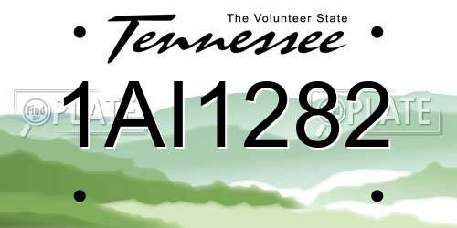 1AI1282 Tennessee License Plate