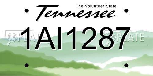 1AI1287 Tennessee License Plate