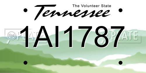 1AI1787 Tennessee License Plate