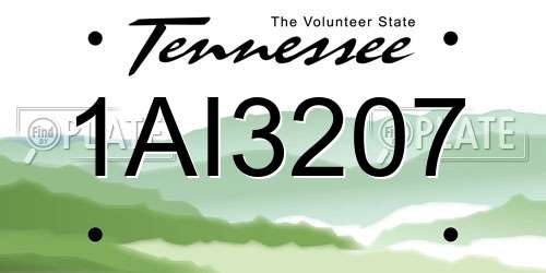 1AI3207 Tennessee License Plate