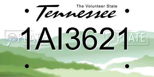 1AI3621 Tennessee License Plate