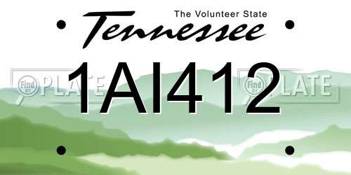 1AI412 Tennessee License Plate