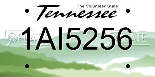 1AI5256 Tennessee License Plate