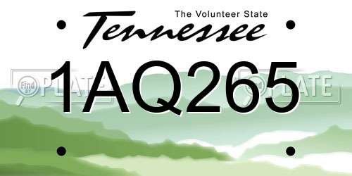 1AQ265 Tennessee License Plate
