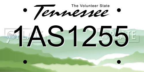 1AS1255 Tennessee License Plate