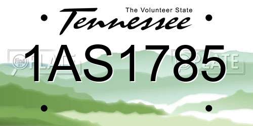 1AS1785 Tennessee License Plate
