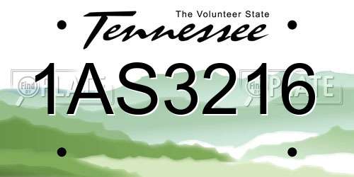 1AS3216 Tennessee License Plate