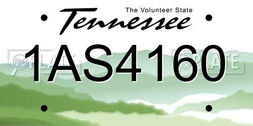 1AS4160 Tennessee License Plate