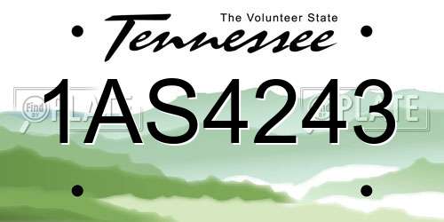 1AS4243 Tennessee License Plate