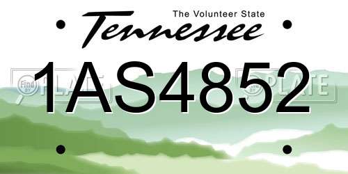 1AS4852 Tennessee License Plate