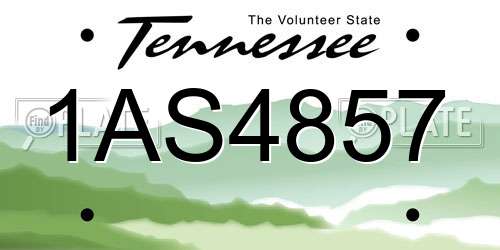 1AS4857 Tennessee License Plate