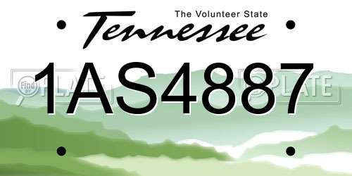 1AS4887 Tennessee License Plate