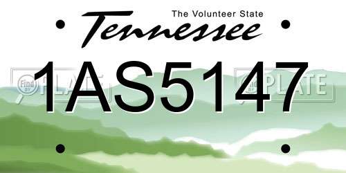 1AS5147 Tennessee License Plate