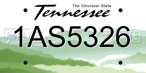 1AS5326 Tennessee License Plate
