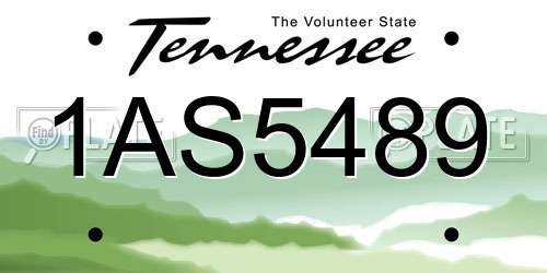 1AS5489 Tennessee License Plate