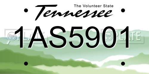 1AS5901 Tennessee License Plate
