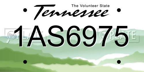1AS6975 Tennessee License Plate