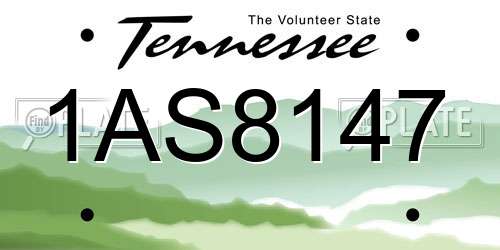 1AS8147 Tennessee License Plate