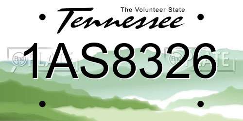 1AS8326 Tennessee License Plate