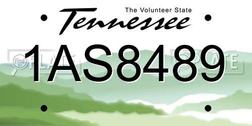 1AS8489 Tennessee License Plate
