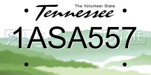 1ASA557 Tennessee License Plate