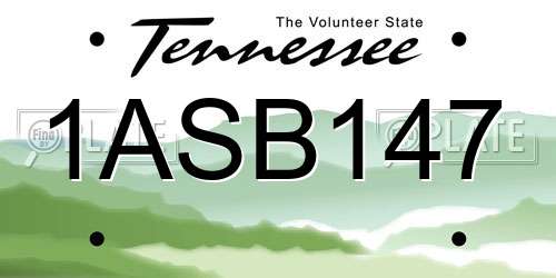 1ASB147 Tennessee License Plate