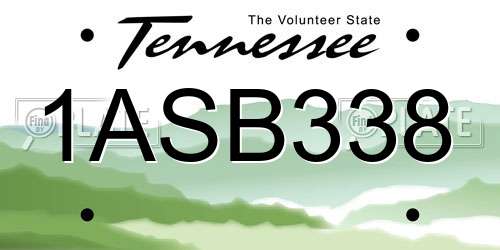 1ASB338 Tennessee License Plate