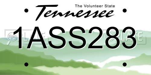 1ASS283 Tennessee License Plate