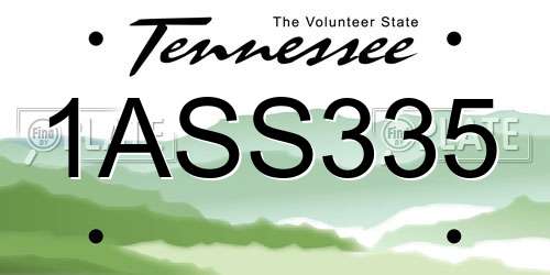 1ASS335 Tennessee License Plate