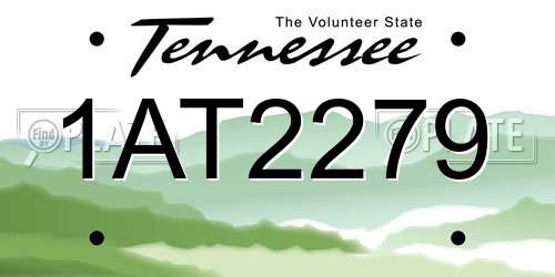 1AT2279 Tennessee License Plate