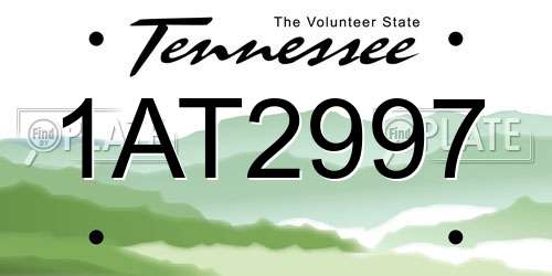 1AT2997 Tennessee License Plate