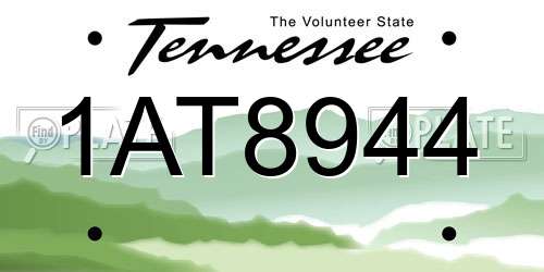 1AT8944 Tennessee License Plate