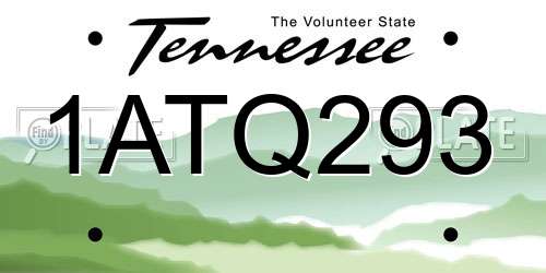 1ATQ293 Tennessee License Plate