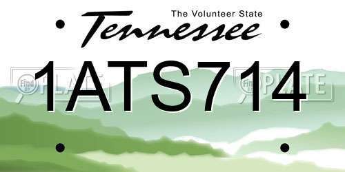 1ATS714 Tennessee License Plate