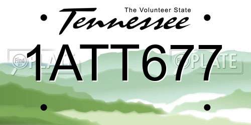 1ATT677 Tennessee License Plate