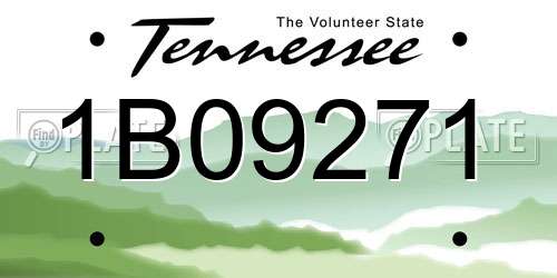 1B09271 Tennessee License Plate
