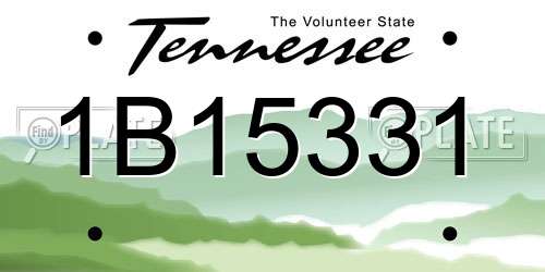 1B15331 Tennessee License Plate