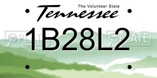 1B28L2 Tennessee License Plate