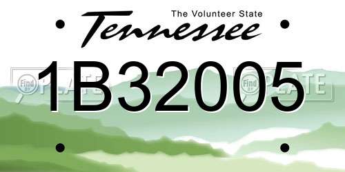 1B32005 Tennessee License Plate