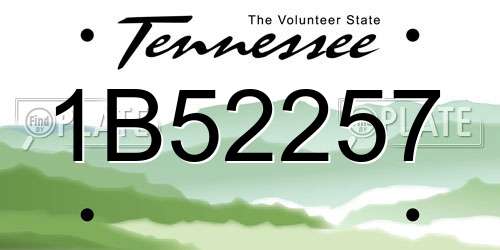 1B52257 Tennessee License Plate