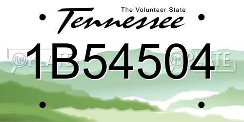 1B54504 Tennessee License Plate
