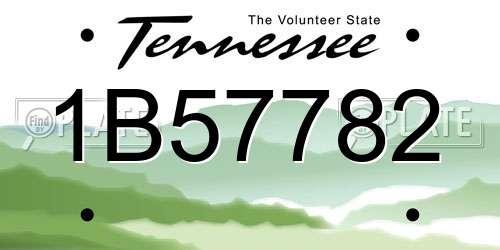 1B57782 Tennessee License Plate