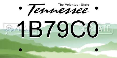 1B79C0 Tennessee License Plate