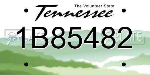 1B85482 Tennessee License Plate