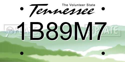 1B89M7 Tennessee License Plate
