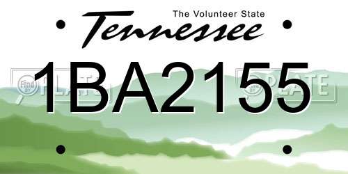 1BA2155 Tennessee License Plate