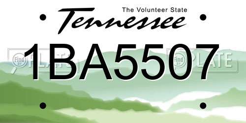 1BA5507 Tennessee License Plate