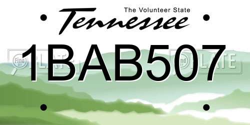 1BAB507 Tennessee License Plate