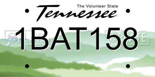 1BAT158 Tennessee License Plate